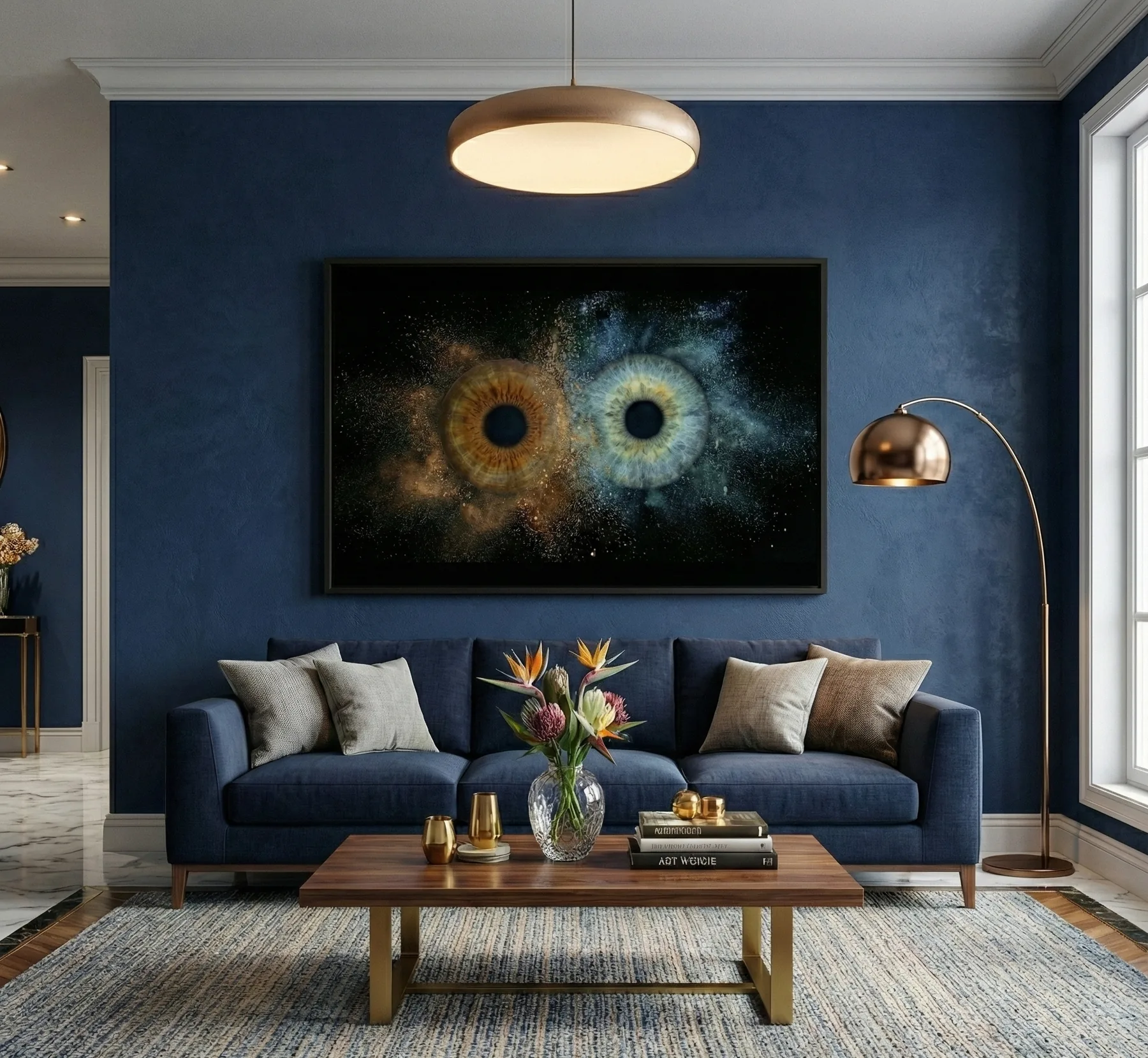 Iris art displayed in multiple print sizes