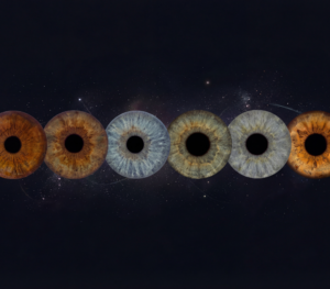 Experience the spectacular collision of six unyielding spirits visualized. The "Elemental Sextet Galaxy" artfully aligns your unique irises within a powerful, continuous cosmic flow. To ensure a truly bespoke masterpiece, the vibrant surrounding dust and energy—which dynamically transitions from deep copper-gold into cool cosmic blue and back to rich gold—is meticulously custom-matched to mirror the unique natural pigments found within your specific irises. This design celebrates the wild yet harmonious energy of your deepest shared bond, turning six separate stories into one breathtaking, explosive masterpiece of truly personalized living energy.