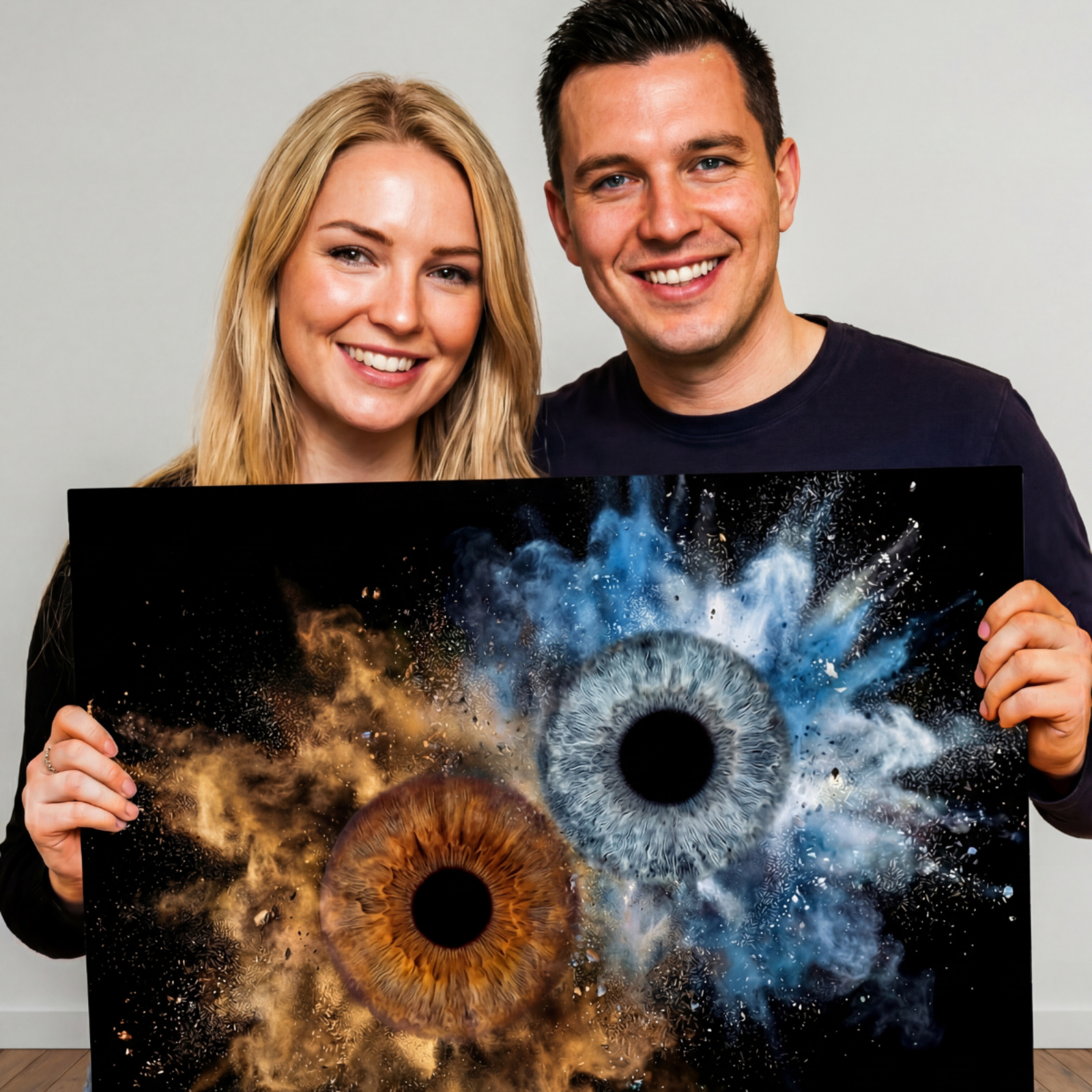 Couple personalised iris art