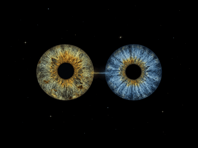 custom couple iris photography artwork featuring two real eye irises transformed into personalized eye art for couples, anniversaries and meaningful gifts.