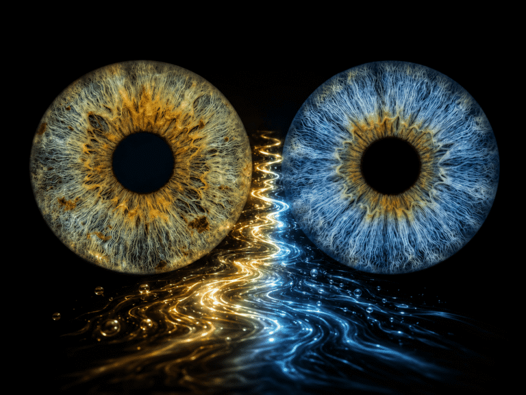 custom couple iris photography artwork featuring two real eye irises transformed into personalized eye art for couples, anniversaries and meaningful gifts.