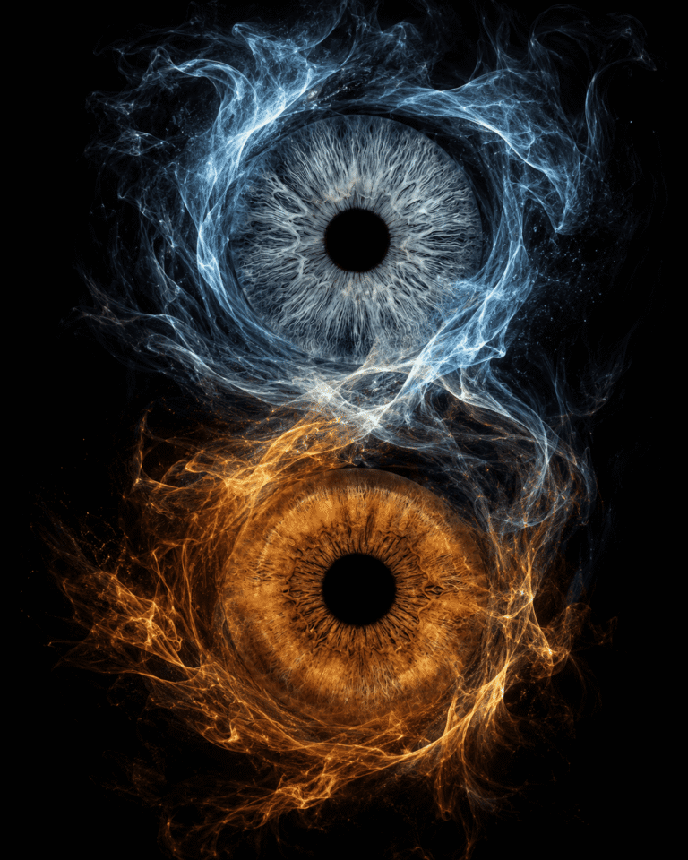 custom couple iris photography artwork featuring two real eye irises transformed into personalized eye art for couples, anniversaries and meaningful gifts.