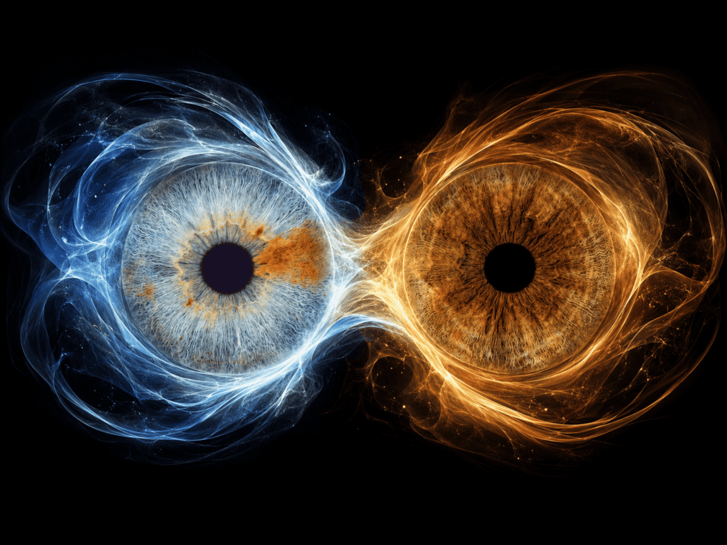 custom couple iris photography artwork featuring two real eye irises transformed into personalized eye art for couples, anniversaries and meaningful gifts.