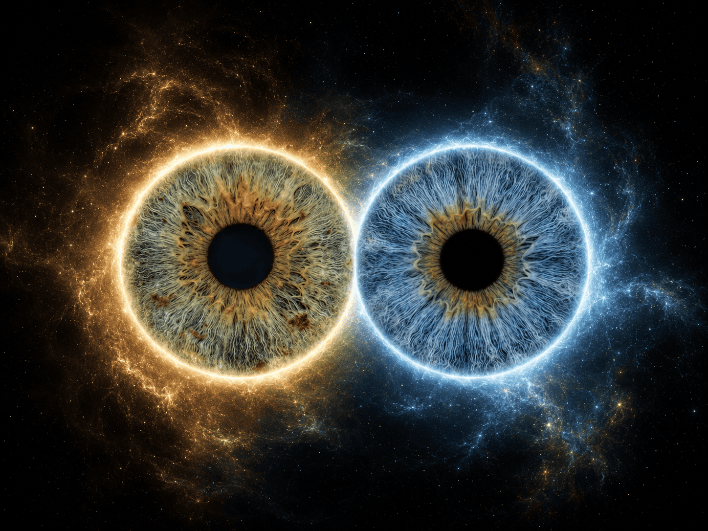 custom couple iris photography artwork featuring two real eye irises transformed into personalized eye art for couples, anniversaries and meaningful gifts.
