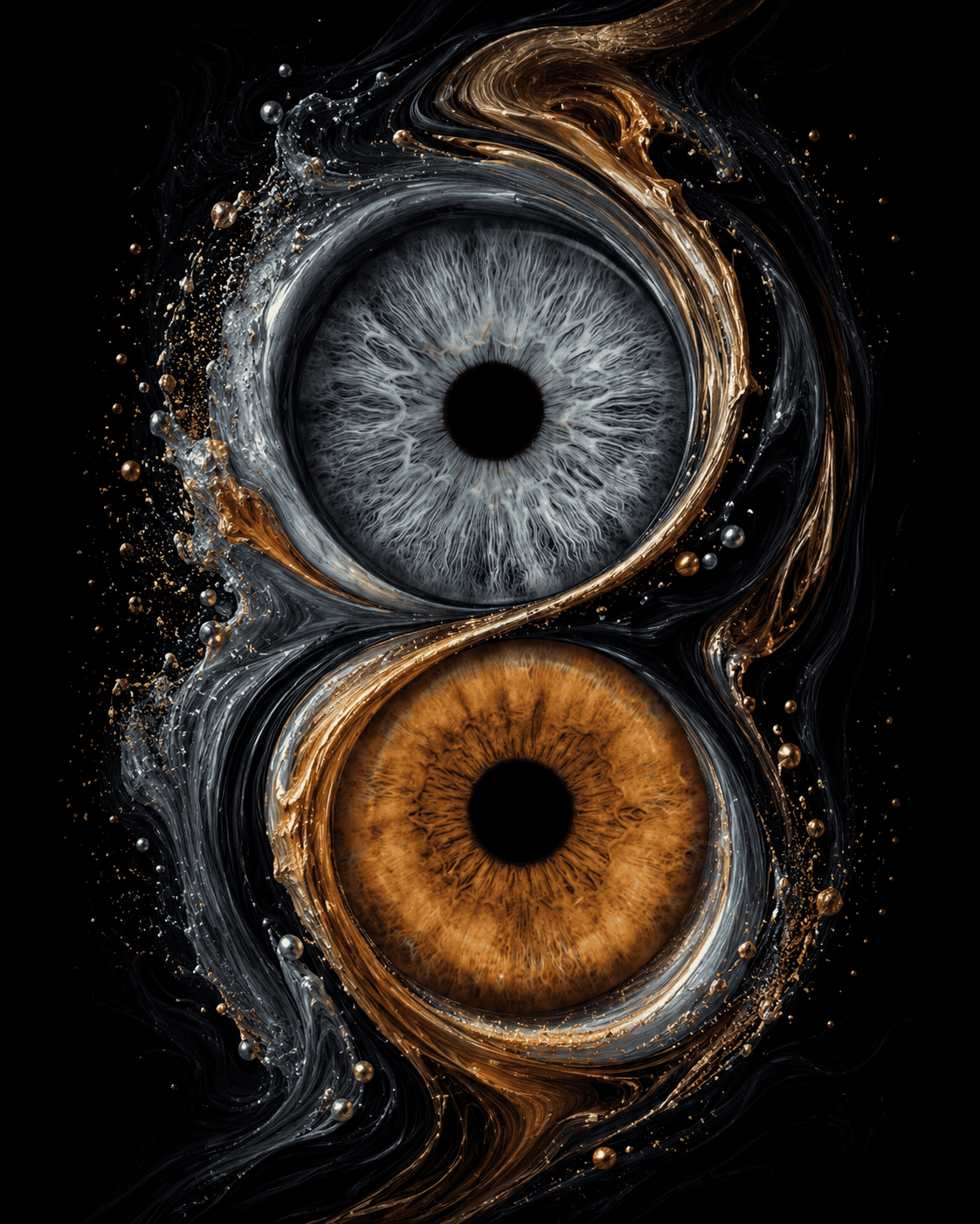 custom couple iris photography artwork featuring two real eye irises transformed into personalized eye art for couples, anniversaries and meaningful gifts.