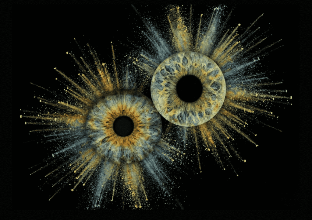 Radiant Burst couple iris art design