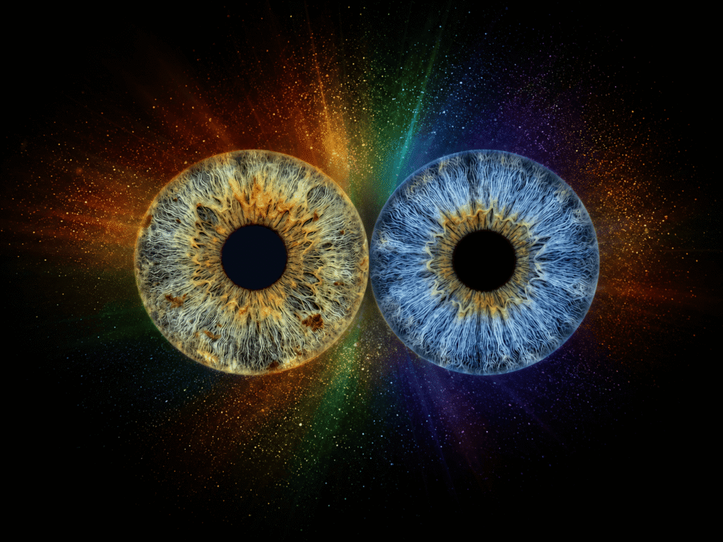 custom couple iris photography artwork featuring two real eye irises transformed into personalized eye art for couples, anniversaries and meaningful gifts.