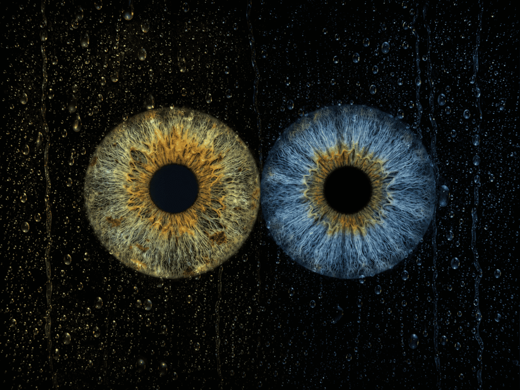 custom couple iris photography artwork featuring two real eye irises transformed into personalized eye art for couples, anniversaries and meaningful gifts.