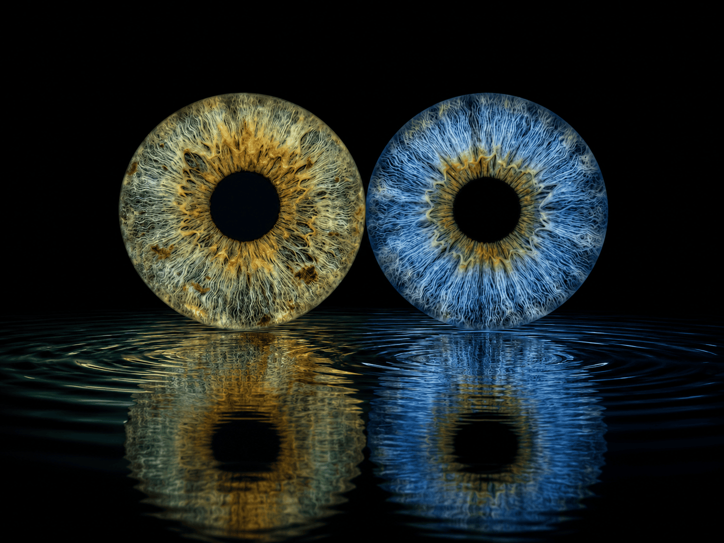 custom couple iris photography artwork featuring two real eye irises transformed into personalized eye art for couples, anniversaries and meaningful gifts.
