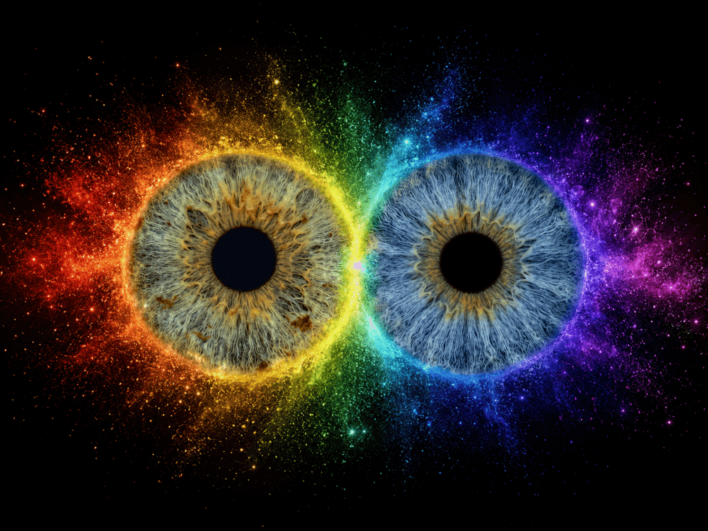 custom couple iris photography artwork featuring two real eye irises transformed into personalized eye art for couples, anniversaries and meaningful gifts.
