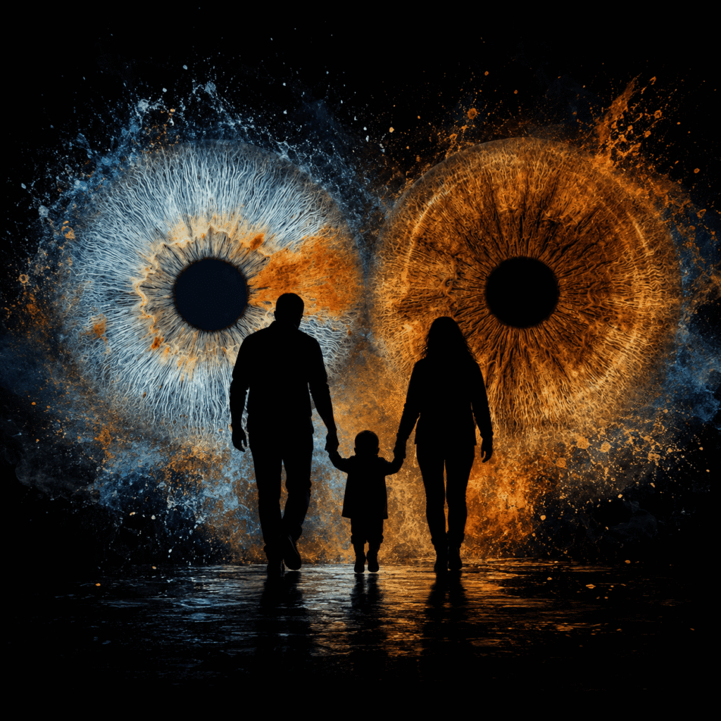 custom couple iris photography artwork featuring two real eye irises transformed into personalized eye art for couples, anniversaries and meaningful gifts.