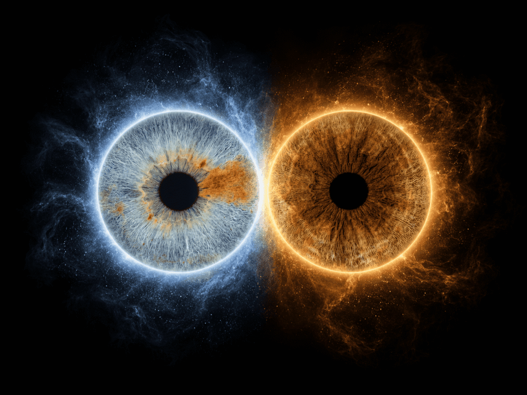 custom couple iris photography artwork featuring two real eye irises transformed into personalized eye art for couples, anniversaries and meaningful gifts.