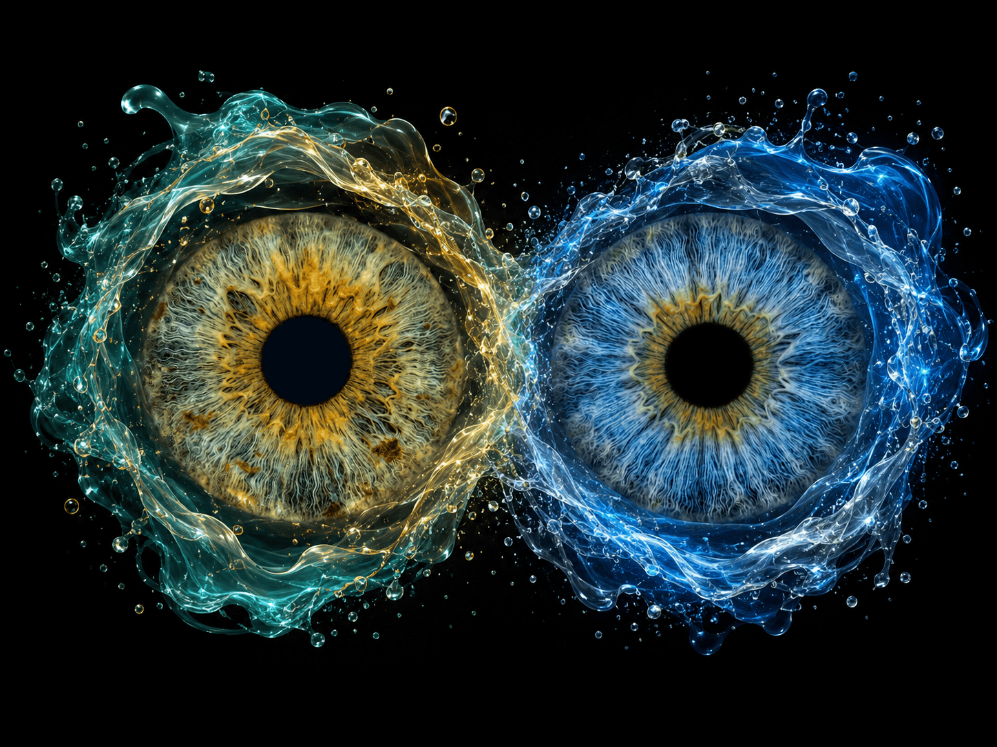 custom couple iris photography artwork featuring two real eye irises transformed into personalized eye art for couples, anniversaries and meaningful gifts.