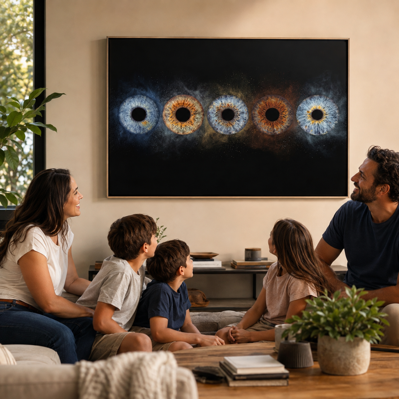 Five personalised iris art