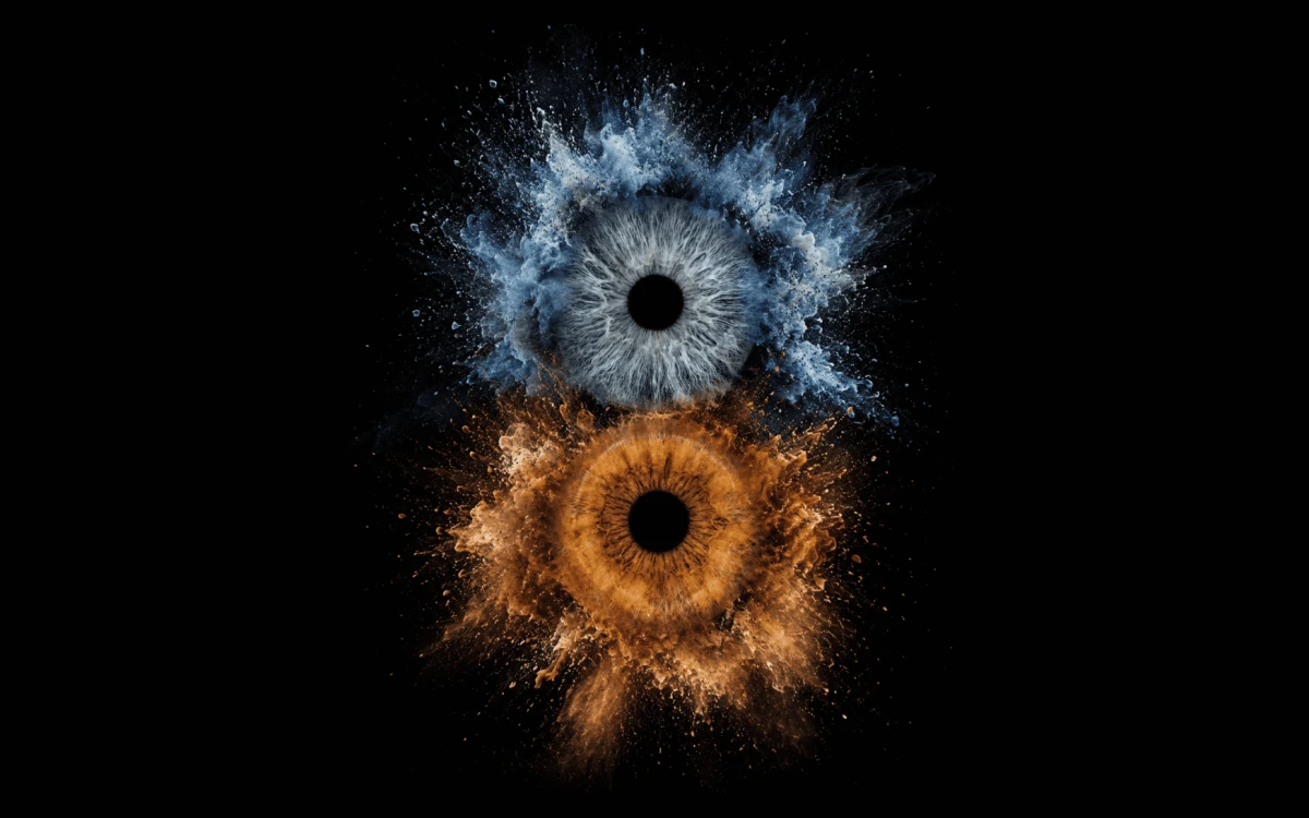 custom couple iris photography artwork featuring two real eye irises transformed into personalized eye art for couples, anniversaries and meaningful gifts.