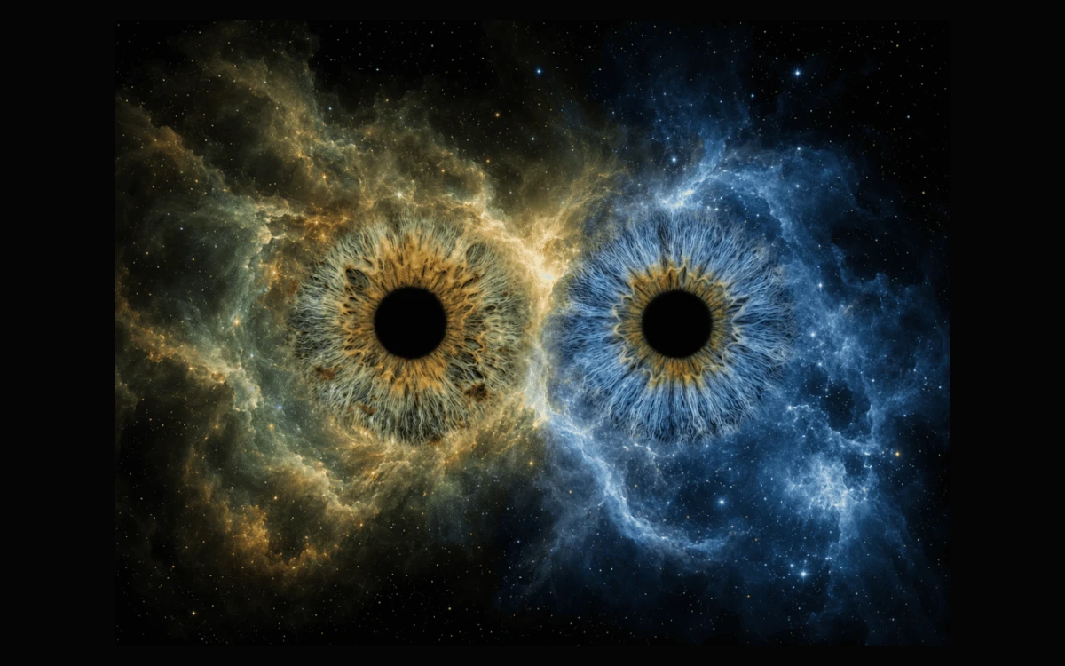 custom couple iris photography artwork featuring two real eye irises transformed into personalized eye art for couples, anniversaries and meaningful gifts.
