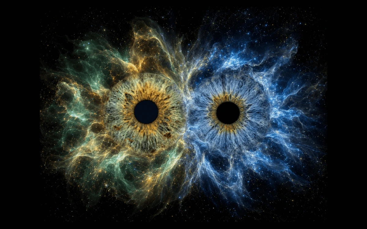 custom couple iris photography artwork featuring two real eye irises transformed into personalized eye art for couples, anniversaries and meaningful gifts.