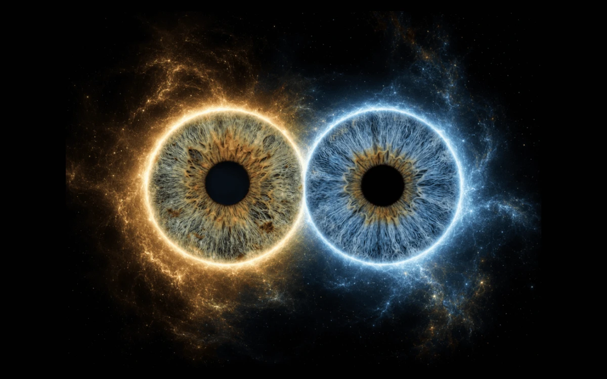 custom couple iris photography artwork featuring two real eye irises transformed into personalized eye art for couples, anniversaries and meaningful gifts.
