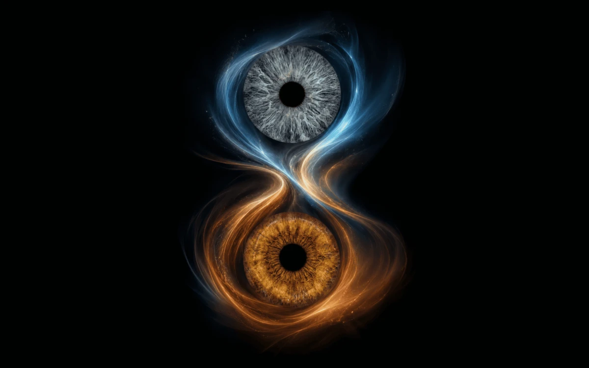 custom couple iris photography artwork featuring two real eye irises transformed into personalized eye art for couples, anniversaries and meaningful gifts.