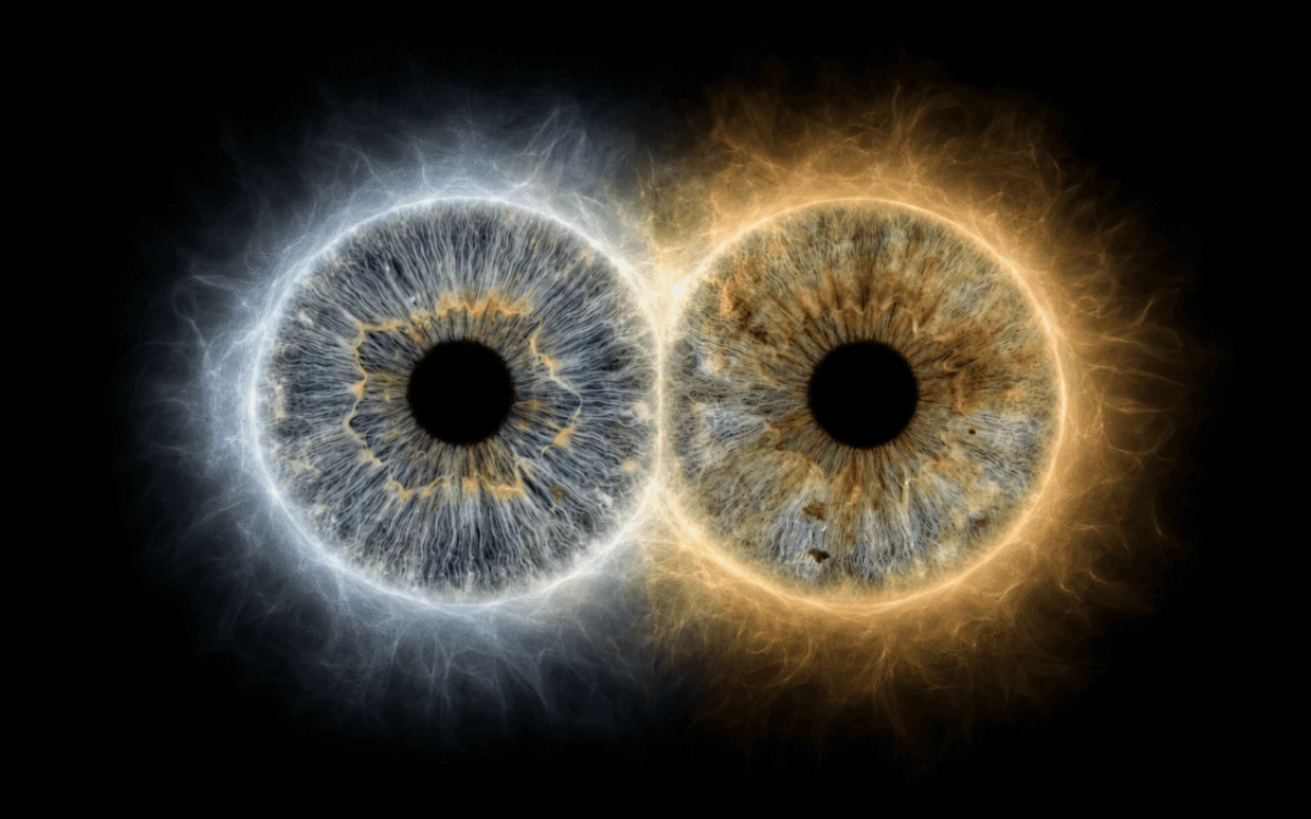 custom couple iris photography artwork featuring two real eye irises transformed into personalized eye art for couples, anniversaries and meaningful gifts.