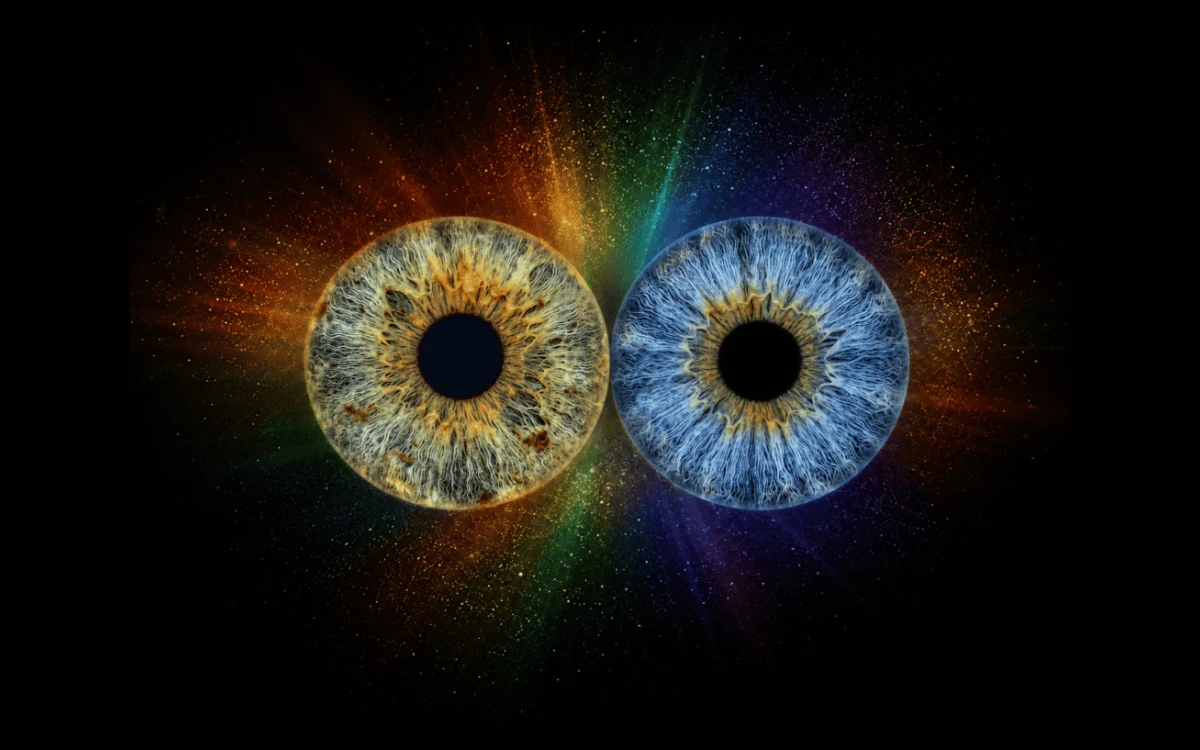 custom couple iris photography artwork featuring two real eye irises transformed into personalized eye art for couples, anniversaries and meaningful gifts.