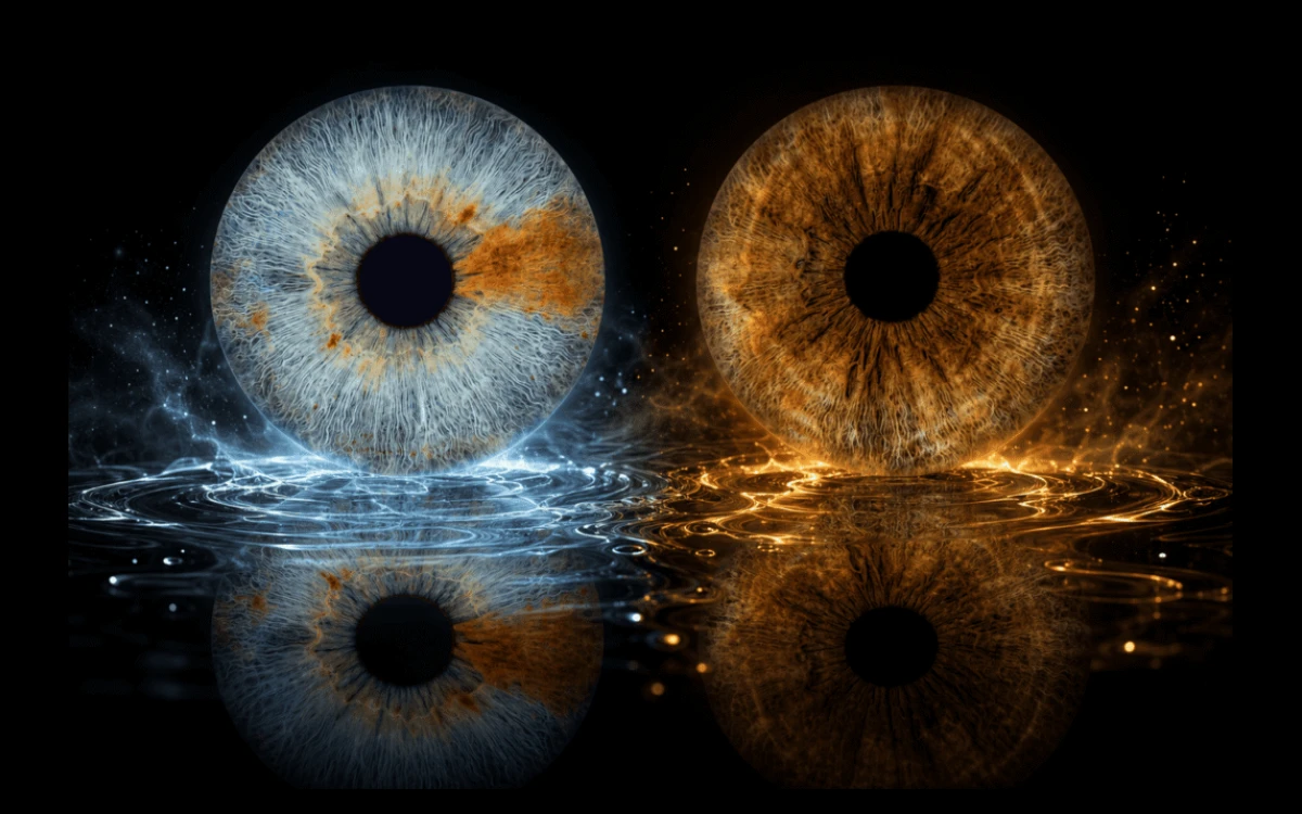 custom couple iris photography artwork featuring two real eye irises transformed into personalized eye art for couples, anniversaries and meaningful gifts.