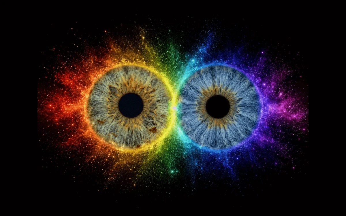 custom couple iris photography artwork featuring two real eye irises transformed into personalized eye art for couples, anniversaries and meaningful gifts.