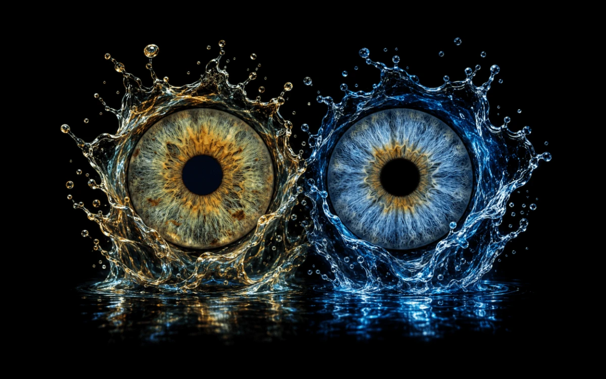 custom couple iris photography artwork featuring two real eye irises transformed into personalized eye art for couples, anniversaries and meaningful gifts.