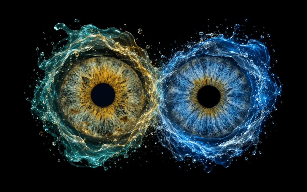 custom couple iris photography artwork featuring two real eye irises transformed into personalized eye art for couples, anniversaries and meaningful gifts.