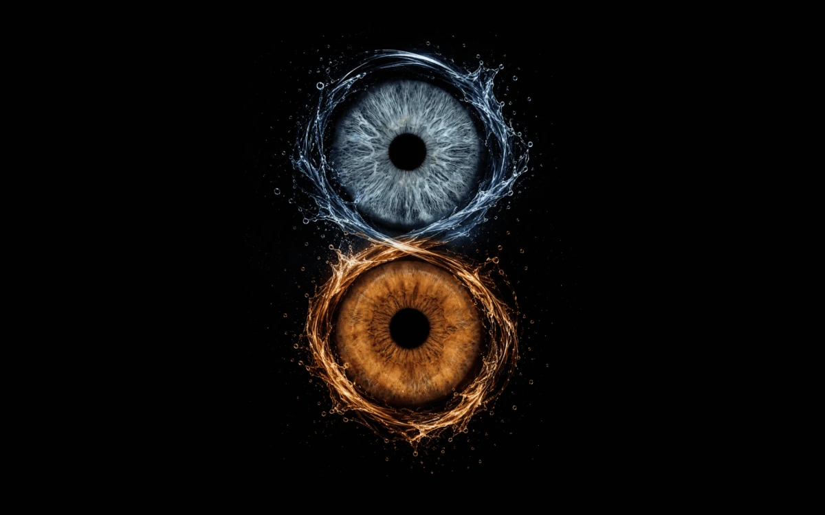 custom couple iris photography artwork featuring two real eye irises transformed into personalized eye art for couples, anniversaries and meaningful gifts.